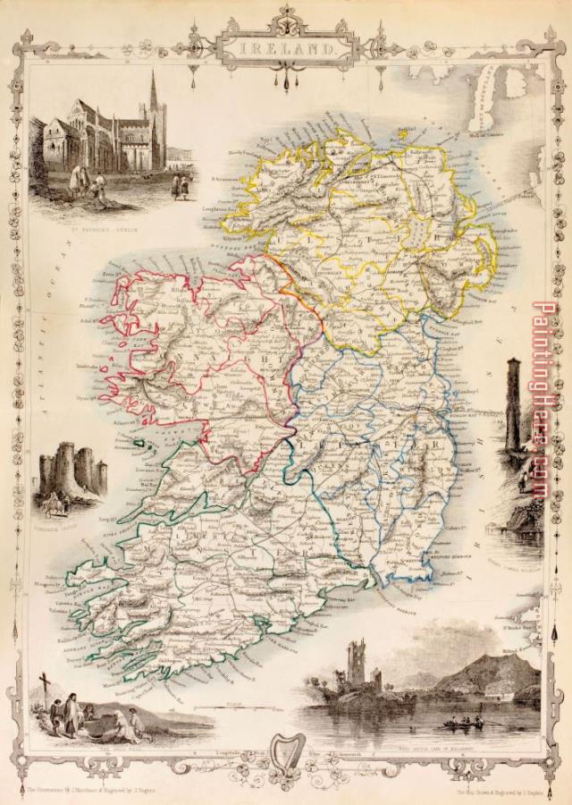 English School Map Of Ireland From The History Of Ireland By Thomas Wright